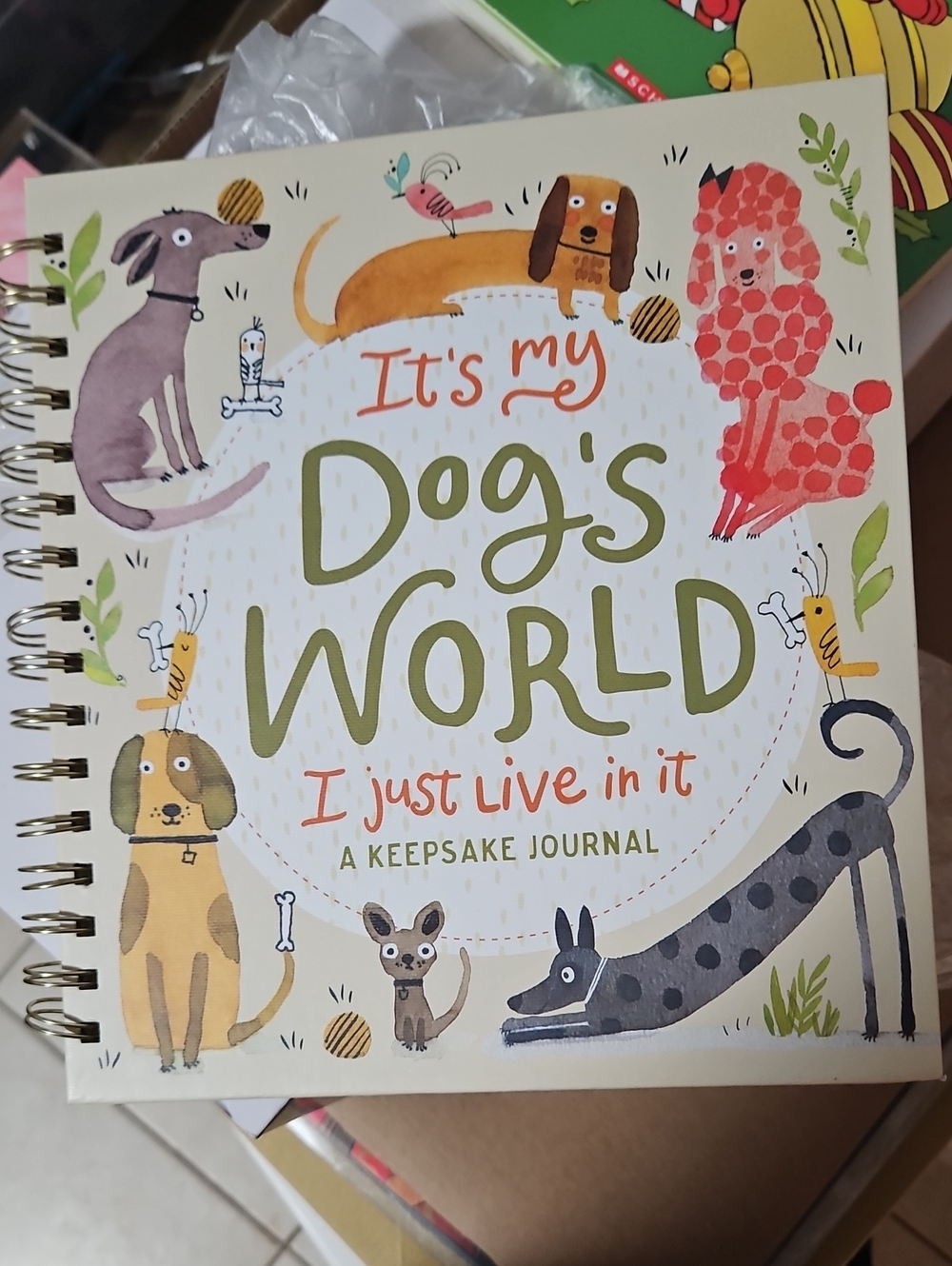It's My Pet Dog's World Keepsake Memory Journal - White/Cream Cover